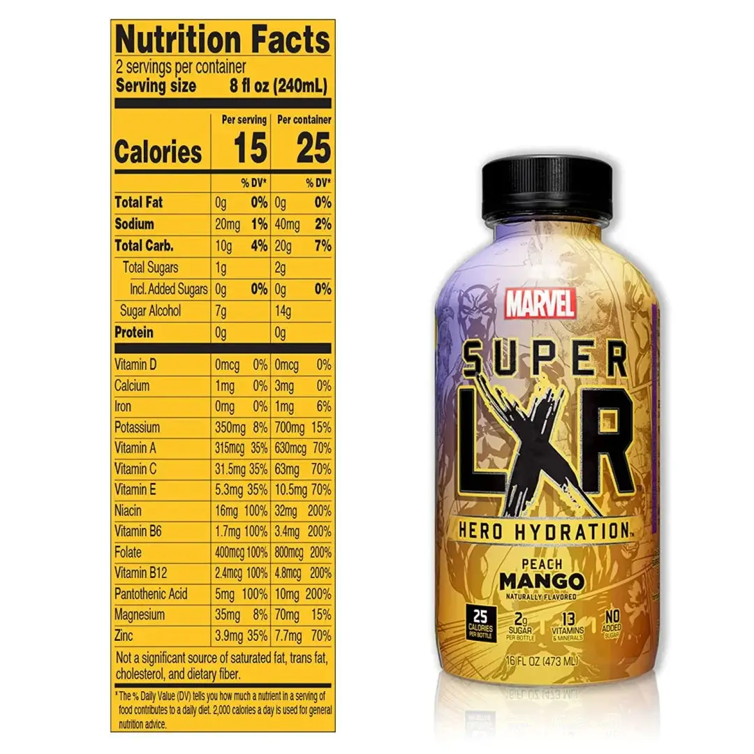 AriZona x Marvel Super LXR Hero Hydration - Peach Mango - 16oz (Pack of 12 - Image 5