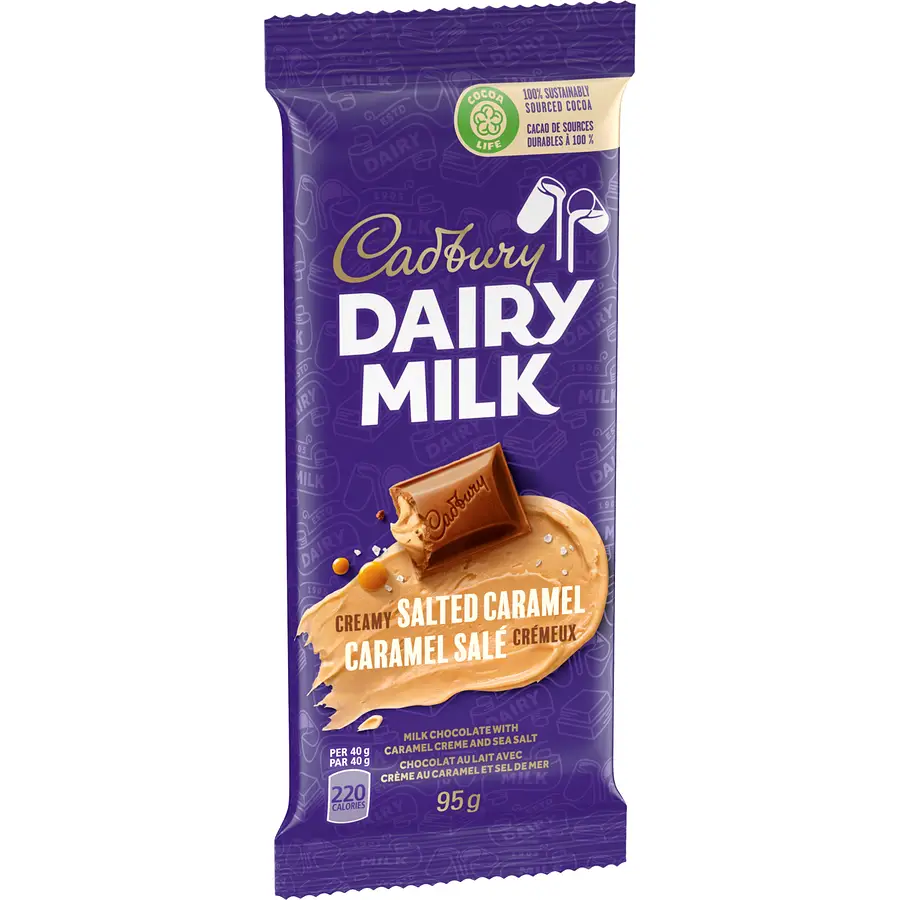 Cadbury Dairy Milk Salted Caramel Chocolate Bar - case  95 g x 21 count - Image 3
