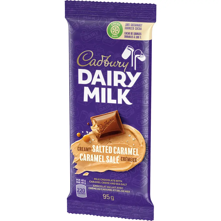 Cadbury Dairy Milk Salted Caramel Chocolate Bar - case  95 g x 21 count - Image 4