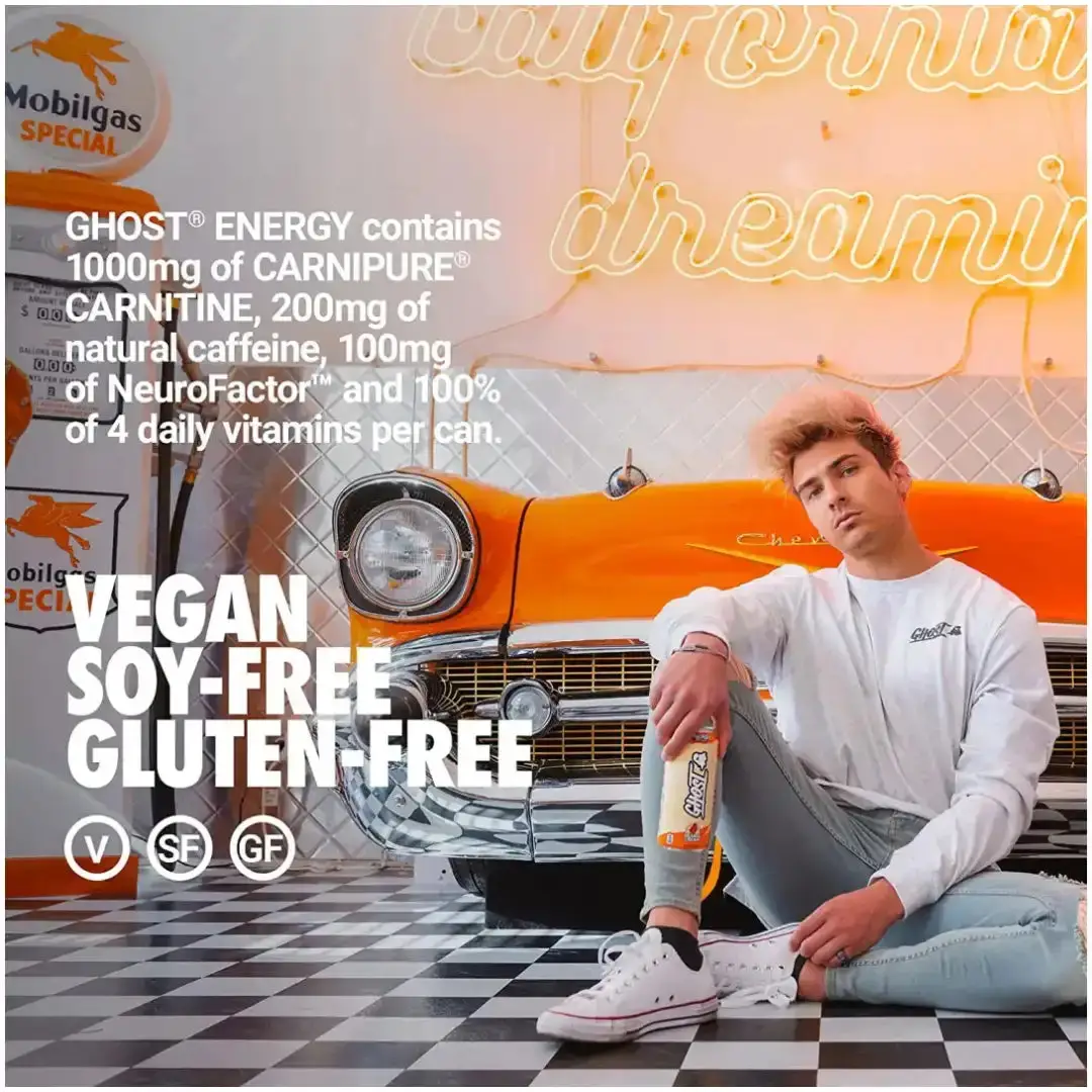 GHOST ENERGy Orange Cream -Sugar Free Energy Drink - 12-Pack, 16oz Cans - Image 4