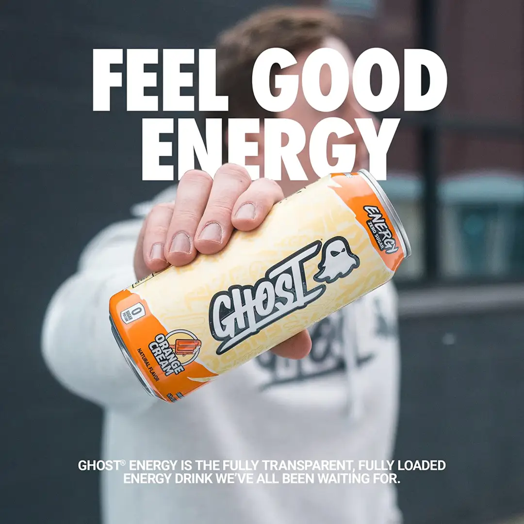 GHOST ENERGy Orange Cream -Sugar Free Energy Drink - 12-Pack, 16oz Cans - Image 5
