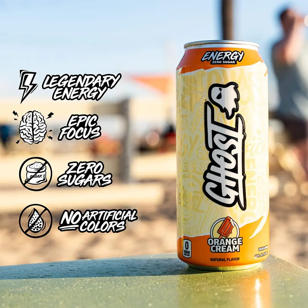 GHOST ENERGy Orange Cream -Sugar Free Energy Drink - 12-Pack, 16oz Cans - Image 6