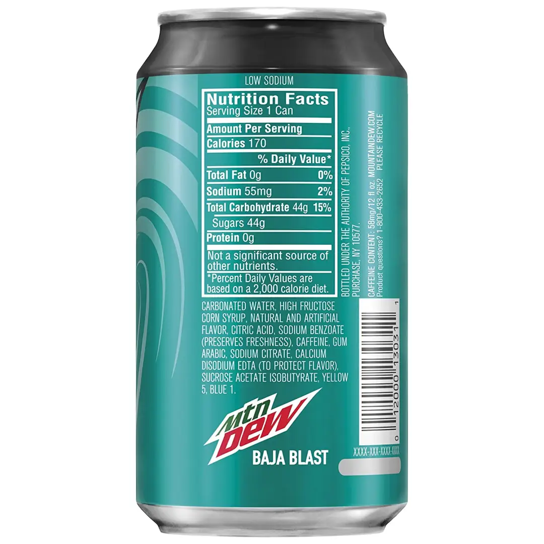 Mountain Dew Baja Blast Cans, 12 oz Cans, 12 Count - Image 4