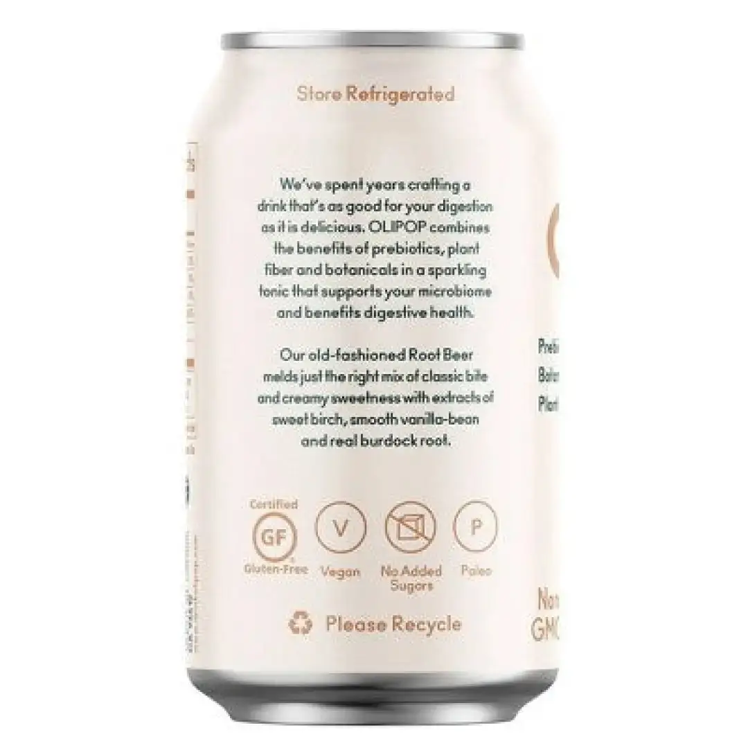 Olipop Classic Root Beer Soda 355 ml, 12 fl oz- Case of 12 - Image 3