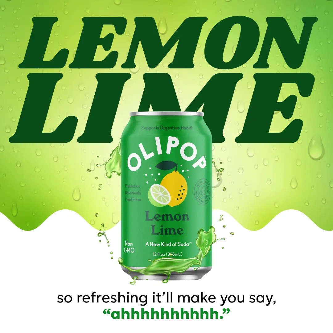 Olipop Lemon Lime Sparkling Tonic 355 ml, 12 fl oz- Case of 12 - Image 5