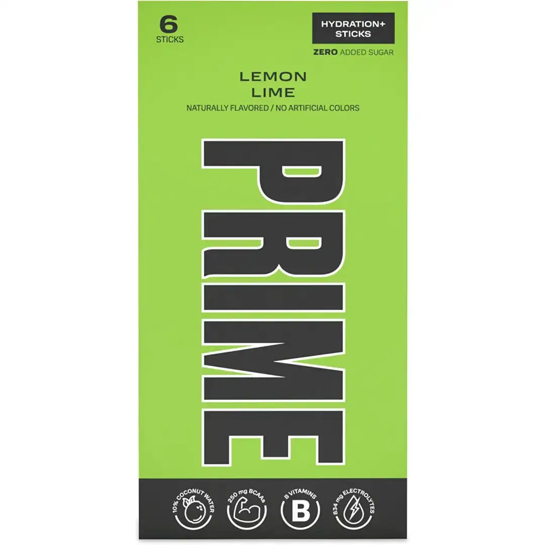 Prime Hydration Lemon Lime, 6 Sticks Hydration 6 Sticks - Image 3