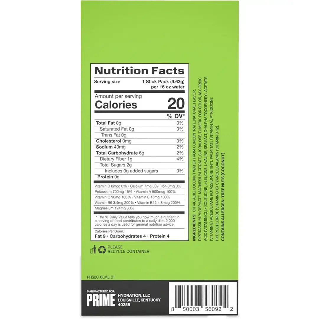 Prime Hydration Lemon Lime, 6 Sticks Hydration 6 Sticks - Image 5
