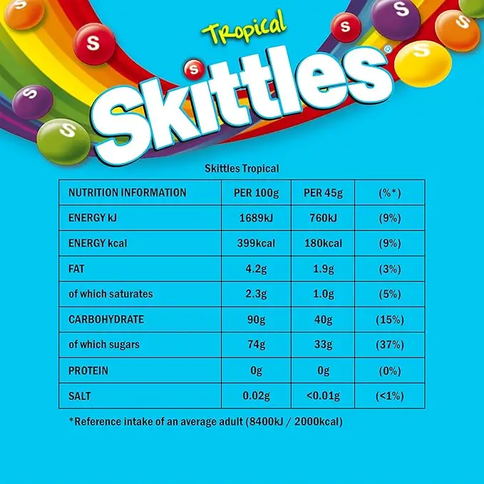Skittles Tropical 152g  UK -15ct - Image 3