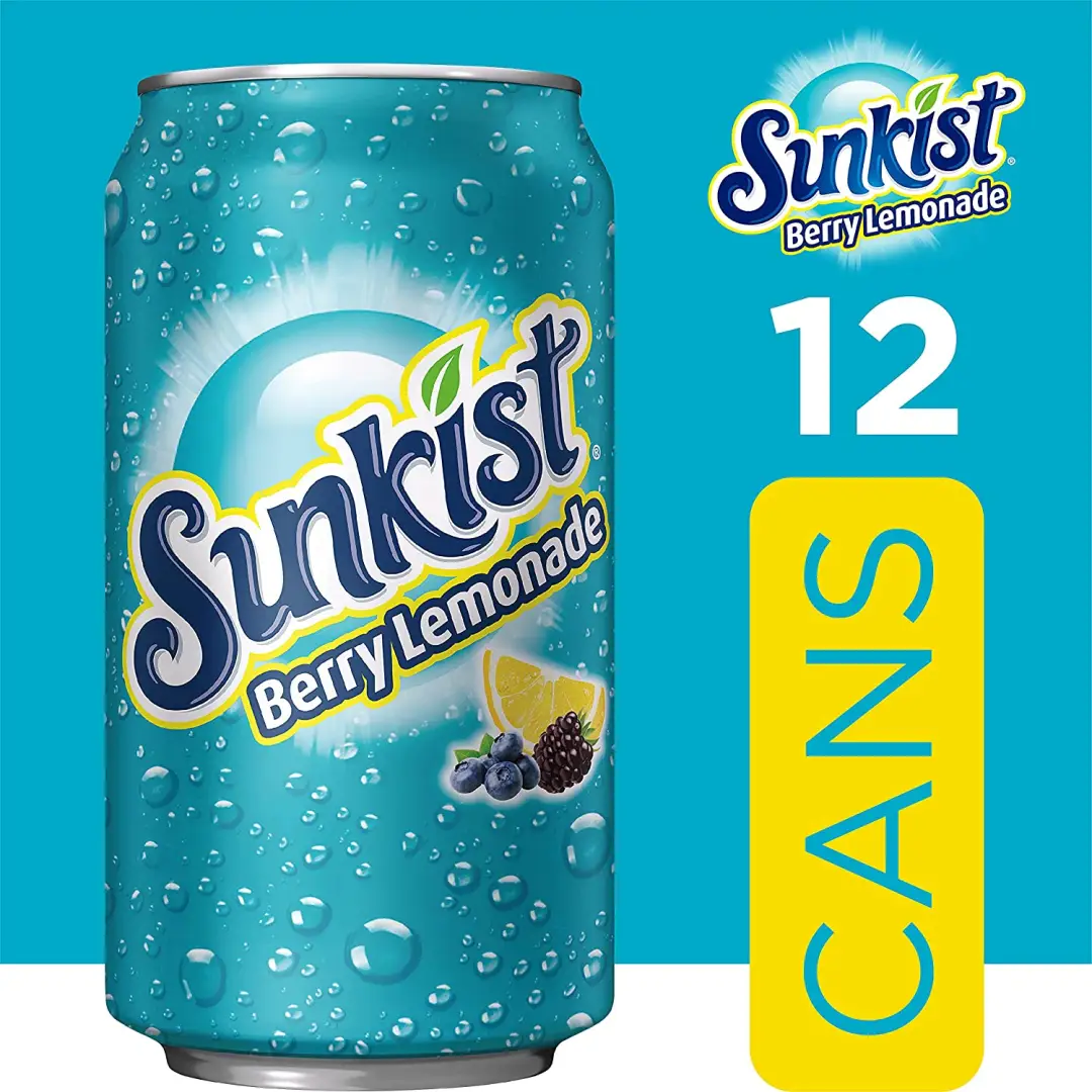 Sunkist Berry Lemonade Soda, 12 fl oz cans, 12 pack - Image 3