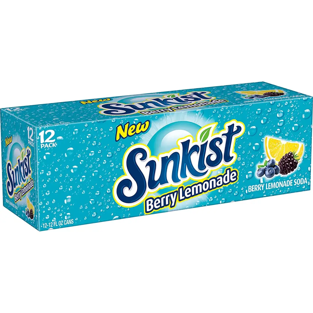 Sunkist Berry Lemonade Soda, 12 fl oz cans, 12 pack - Image 4
