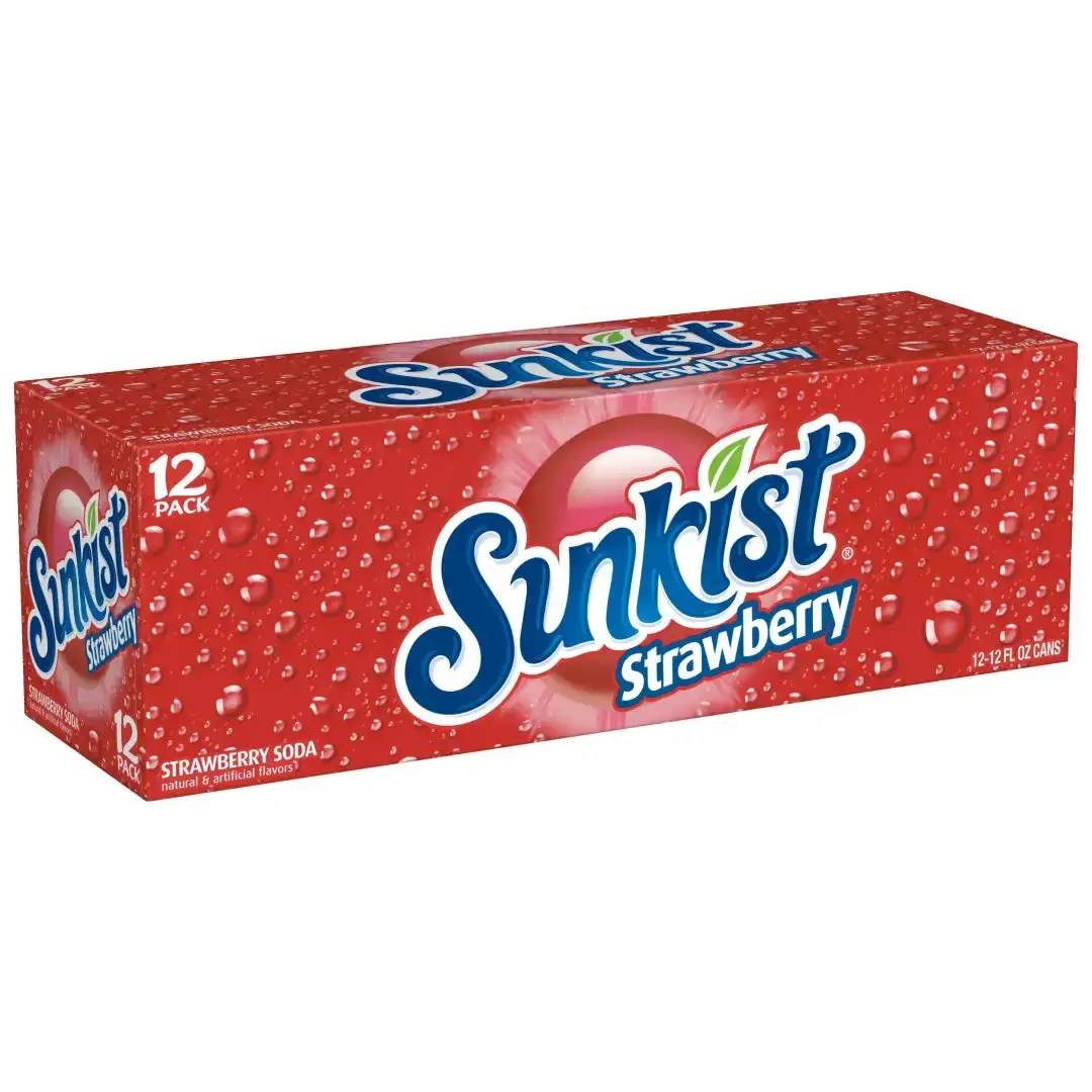 Sunkist Strawberry Soda, 12 fl oz cans, 12 pack - Image 3