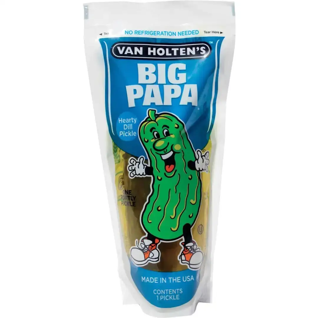 Van Holten's Big Pappa Hearty Dill Pickles in a pouch 12 pack Case - Image 3