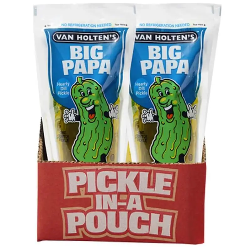 Van Holten's Big Pappa Hearty Dill Pickles in a pouch 12 pack Case - Image 4
